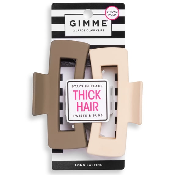 Gimme Rectangle Claw Clip, Brown Blonde, 2 Ct