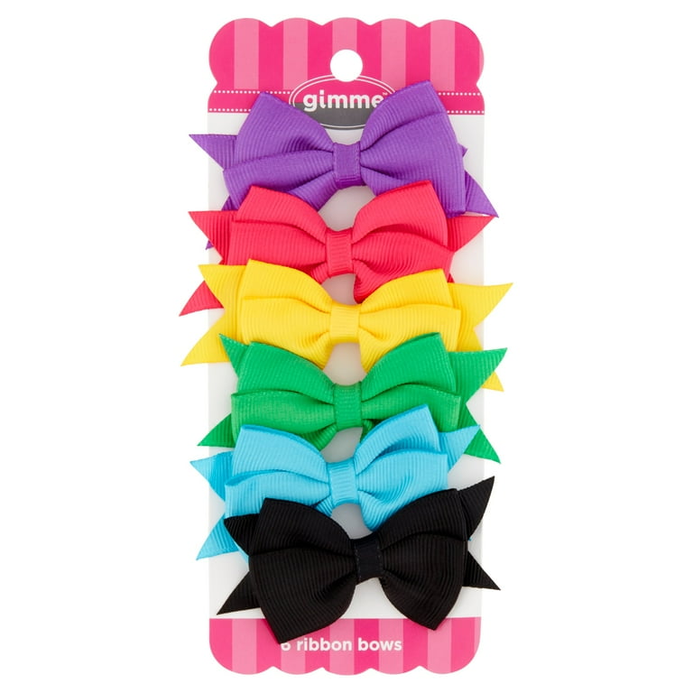 直送商品 6 Colors, Assorted Clip, Hair Bows Ribbon Gimme Ct Walmart.com - ヘアアクセサリー