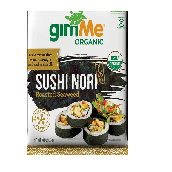 Gimme Seaweed Snacks 100% Organic Roasted Seaweed Sushi Nori - Wrap N' Roll - Case Of 12 - .81 Oz