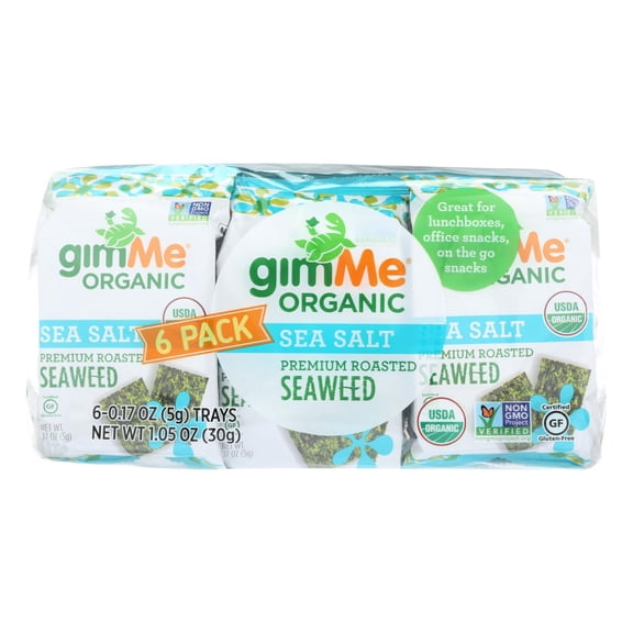 Gimme Seaweed Snacks Seaweed Snack - Organic - Extra Virgin Olive Oil - Case Of 8 - 6/.17 Oz