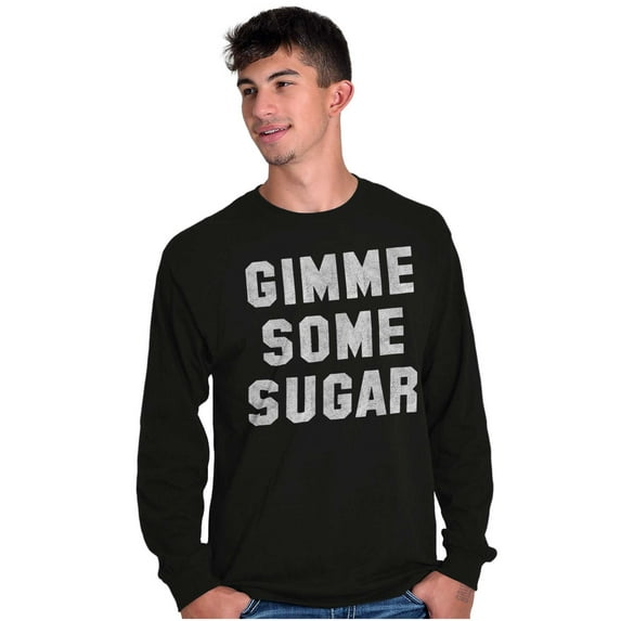Gimme Some Sugar Flirty Cute Gym Plus Size Long Sleeve Graphic Tee Shirt Brisco Brands 2X