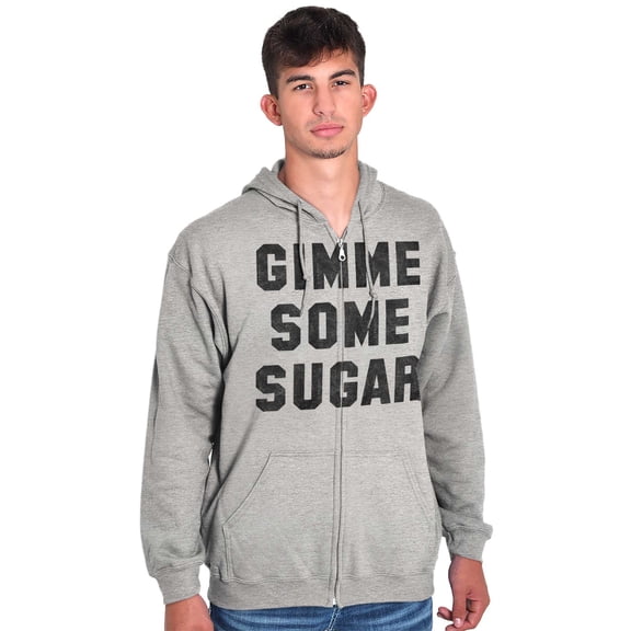 Gimme Some Sugar Flirty Cute Gym Unisex Fleece Graphic Zip Up Hoodie Brisco Brands 4X