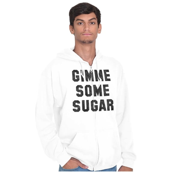 Gimme Some Sugar Flirty Cute Gym Unisex Fleece Graphic Zip Up Hoodie Brisco Brands 3X