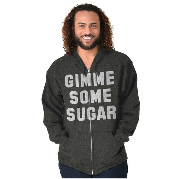 Gimme Some Sugar Flirty Cute Gym Zip Up Hoodie Men's Women's Brisco Brands 4X