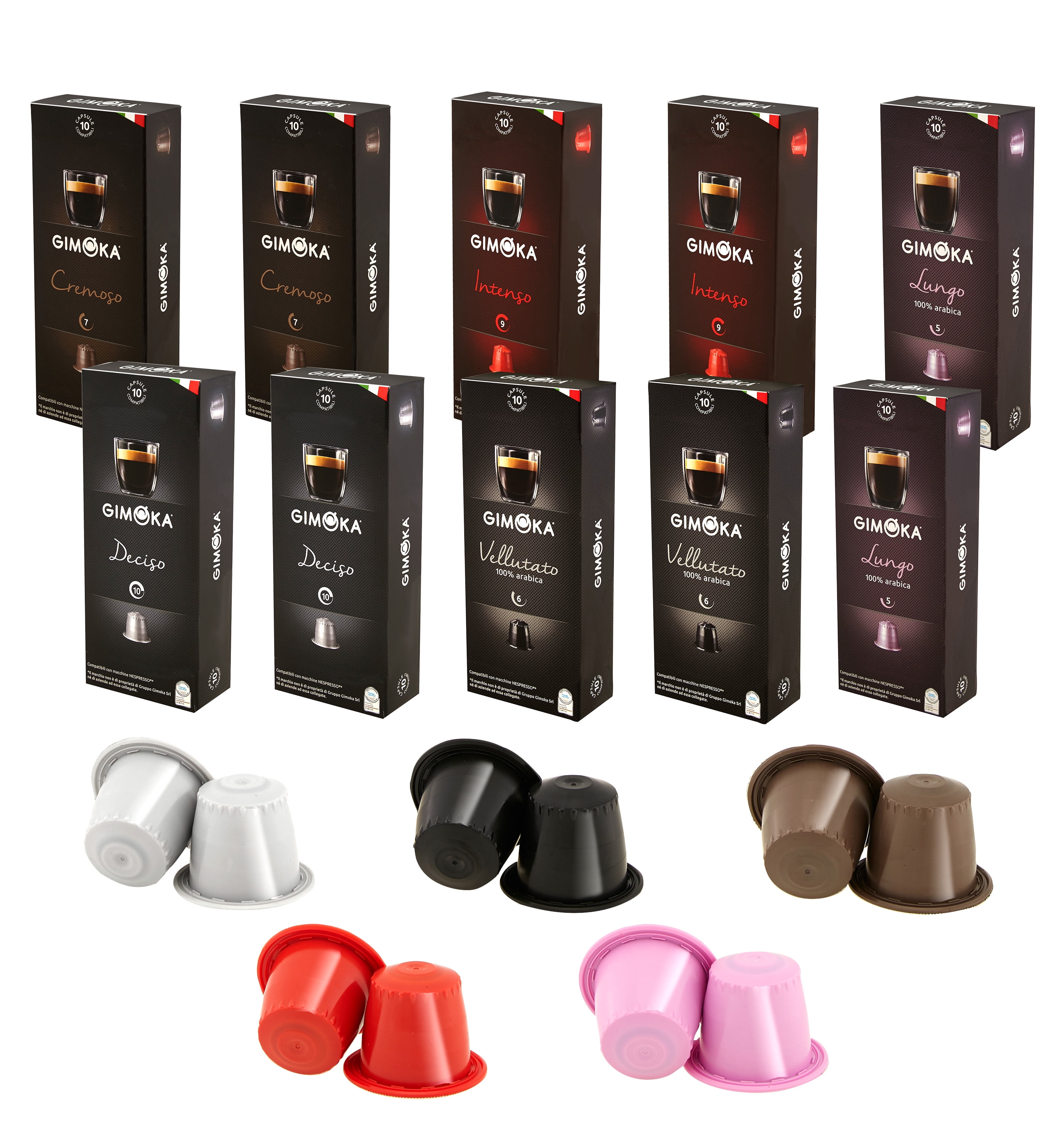 Gimoka 100 pack Coffee Capsule Compatible with the Nespresso OriginaLine  Machine Variety pack