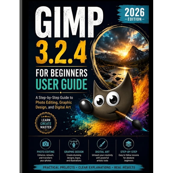 Gimp 3.2.4 for Beginners User Guide 2026: A Step-by-Step Guide to Photo Editing, Graphic Design, and Digital Art, (Paperback)