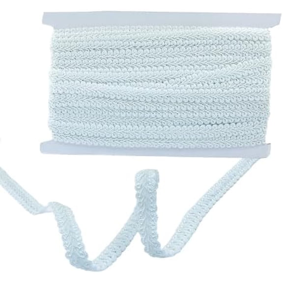 Gimp Braid Trim - 1/2 Inch 14 Yards White Polyester Woven Braid Trim, Upholstery Trim for Sewing, DIY Crafts Home Decoration, Curtains and Slipcovers