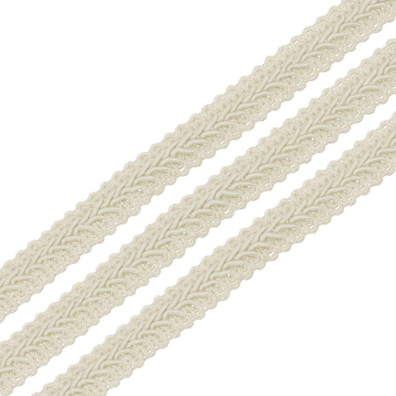 Gimp Braid Trim, 15 Yards x 3/8"(11mm) Curtain Upholstery Trim for DIY Craft, Beige