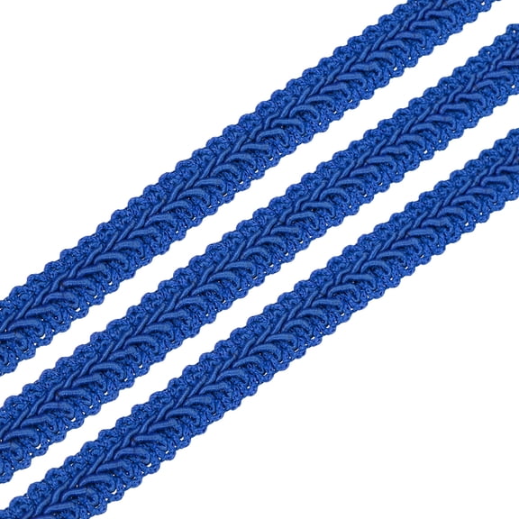 Gimp Braid Trim, 49 Yards x 1/2"(12mm) Curtain Upholstery Trim for DIY Craft, Blue
