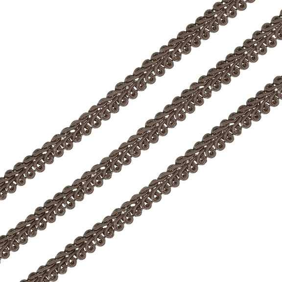 Gimp Braid Trim, 49 Yards x 1/4"(8mm) Curtain Upholstery Trim for DIY Craft, Coffee