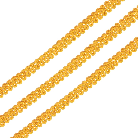 Gimp Braid Trim, 49 Yards x 1/4"(8mm) Curtain Upholstery Trim for DIY Craft, Dark Yellow