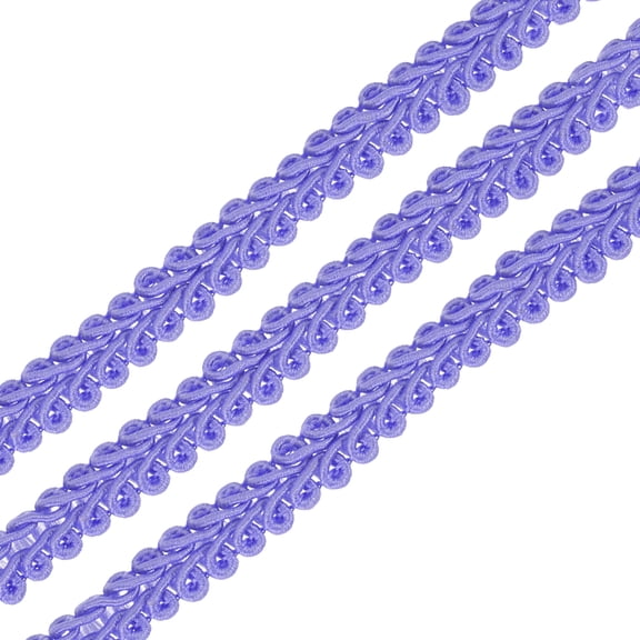 Gimp Braid Trim, 49 Yards x 1/4"(8mm) Curtain Upholstery Trim for DIY Craft, Purple