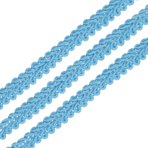 Gimp Braid Trim, 49 Yards x 1/4"(8mm) Curtain Upholstery Trim for DIY Craft, Sky Blue