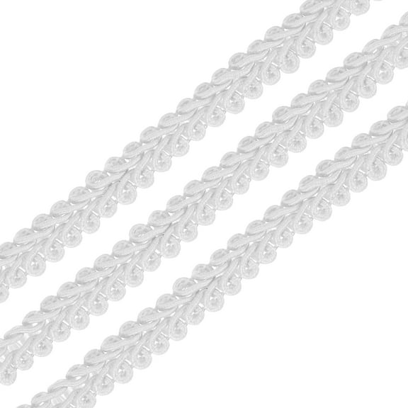 Gimp Braid Trim, 49 Yards x 1/4"(8mm) Curtain Upholstery Trim for DIY Craft, White