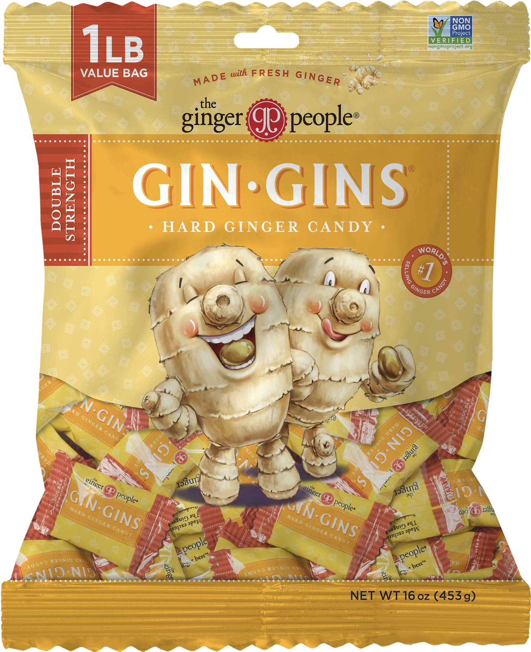 Gin Gins Double Strength Ginger Hard Candy By The Ginger People Anti