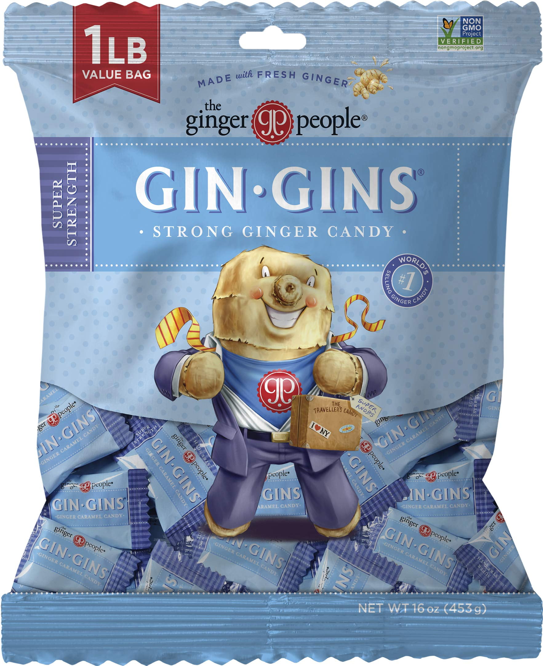Gin Gins Super Strength Chewy Ginger Candy By The Ginger People AntiNausea And Digestion Aid