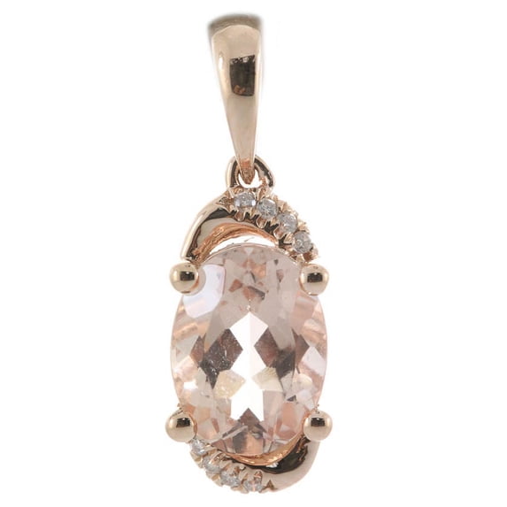Gin & Grace 10KT RG Morganite and diamond accent Pendant