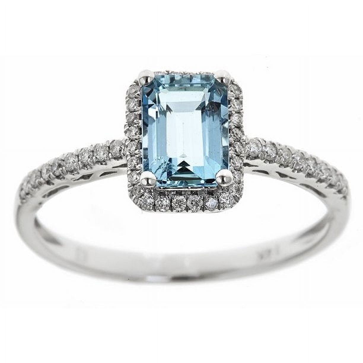 Gin & Grace Diamond Engagement Ring - 925 Sterling Silver With Genuine Aquamarine & Natural Diamonds | Women's Promise Ring - View #5