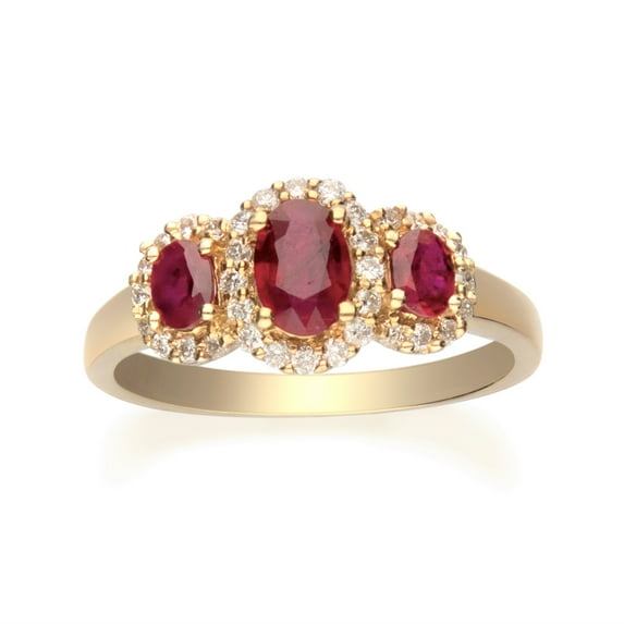 Gin & Grace 10KT YG Genuine Ruby and diamond accent Ring