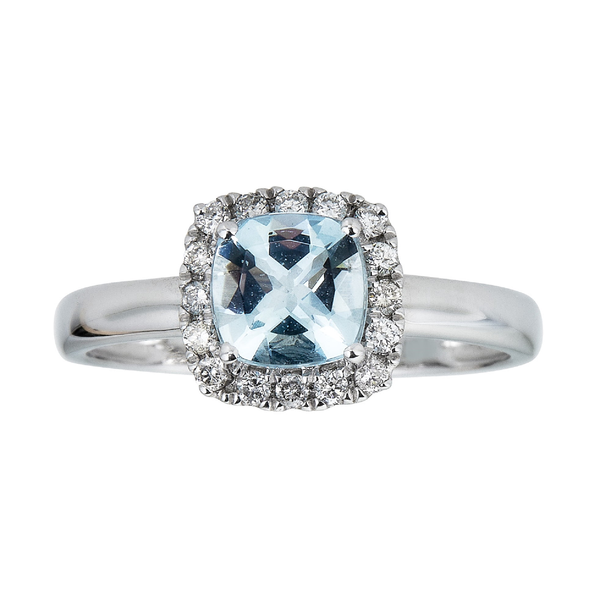 Gin & Grace Diamond Engagement Ring - 925 Sterling Silver With Genuine Aquamarine & Natural Diamonds | Women's Promise Ring - View #13