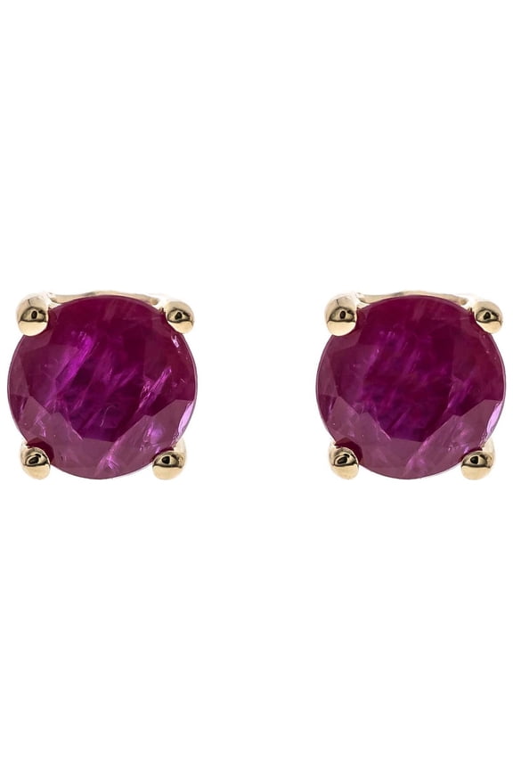 14KT WG Genuine Ruby Earring.