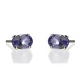 thumbnail image 1 of Gin & Grace 14KT White Gold oval-cut Tanzanite Earring., 1 of 4