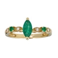 thumbnail image 1 of Gin & Grace 14KT YG Natural Emerald and diamond accent Ring, 1 of 6