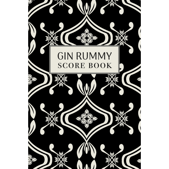 Gin Rummy Score Book: 6x9, 110 pages, Keep Track of Scoring Card Games Black, (Paperback)