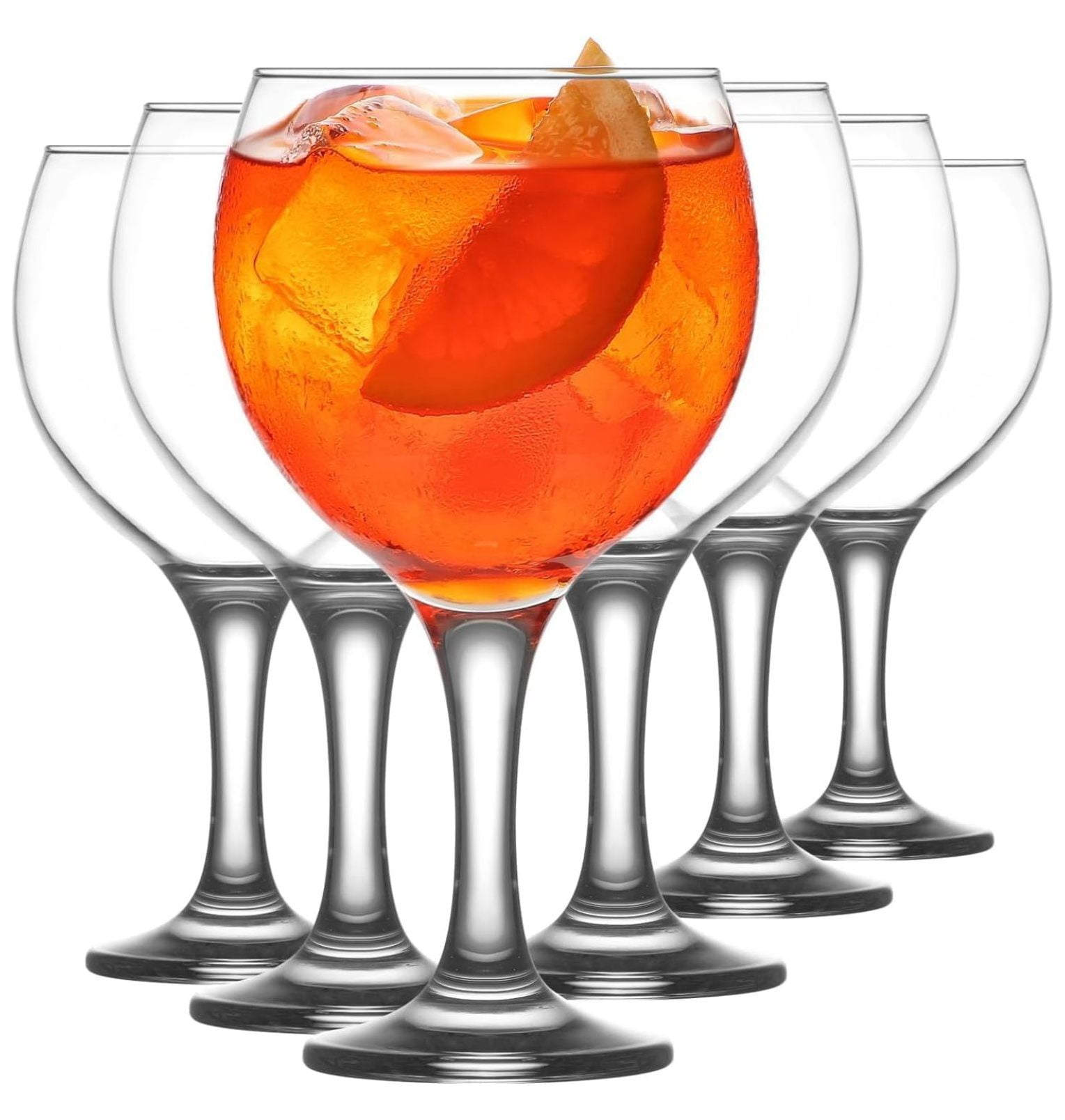 Gin and Tonic, Aperol Spritz Glass Set 6-Piece, Clear Balloon Wine Glasses for Red Wine and Other Cocktails, Oversize Large Goblets for Spritz and Water | 21.75 oz Gin and Tonic Glasses