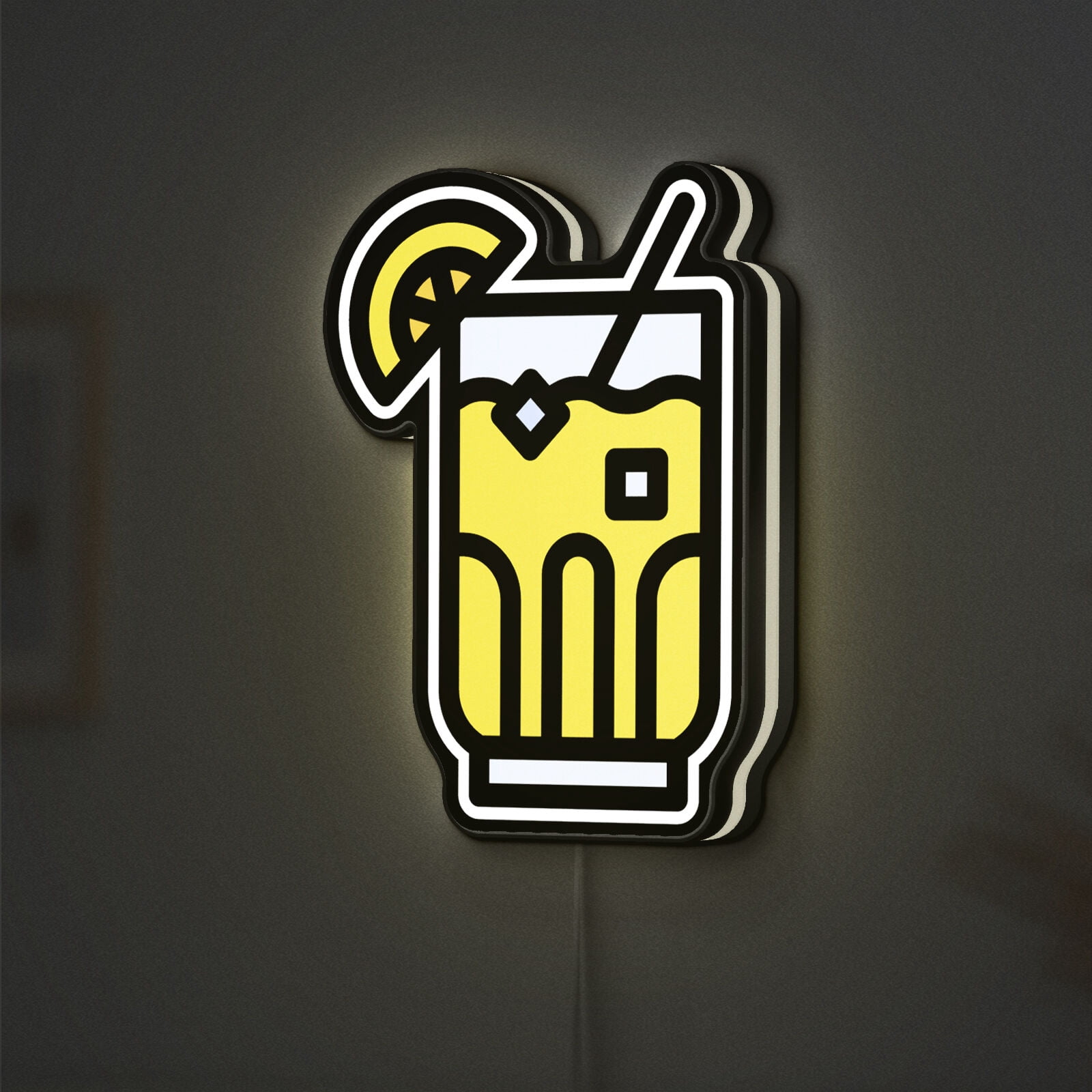 Gin Tonic Cocktail 3D Novelty Light Box, Bar Drink Lamp Decor for Beverage Lovers, Mixology and Party Themed Interiors (Width 8 inch, 20cm)