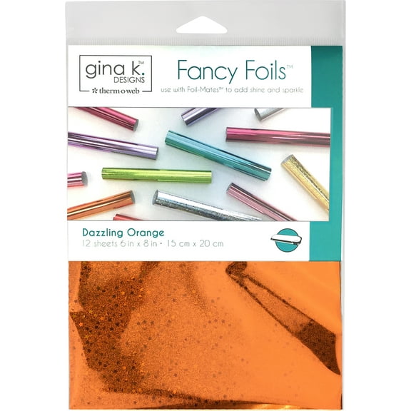 Gina K Designs Fancy Foil 6"X8" 12/Pkg-Dazzling Orange Holographic