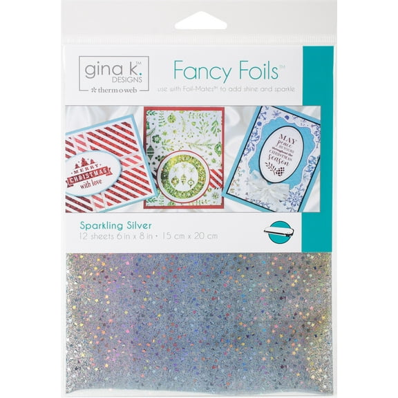 Gina K Designs Fancy Foil 6"X8" 12/Pkg Sparkling Silver