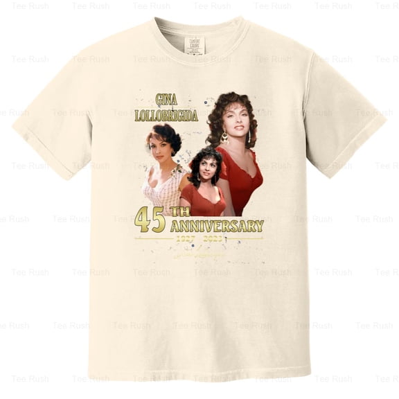 Gina Lollobrigida Italian Actress 45th Anniversary Icon Legend, Comfort Color T-Shirt Unisex, up to 4XL