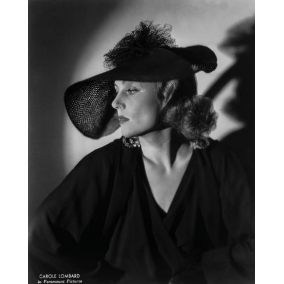 Gina Lollobrigida Side View in Black Gown with Black Hat Photo Print (8 x 10)