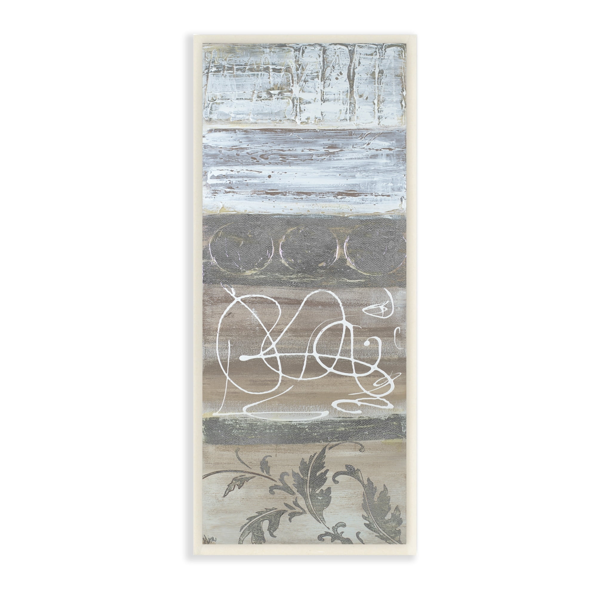 Stupell Industries Artistic Organic Sediment Pattern Abstract Line Floral Layers,7 x 17, Design by Gina Ritter
