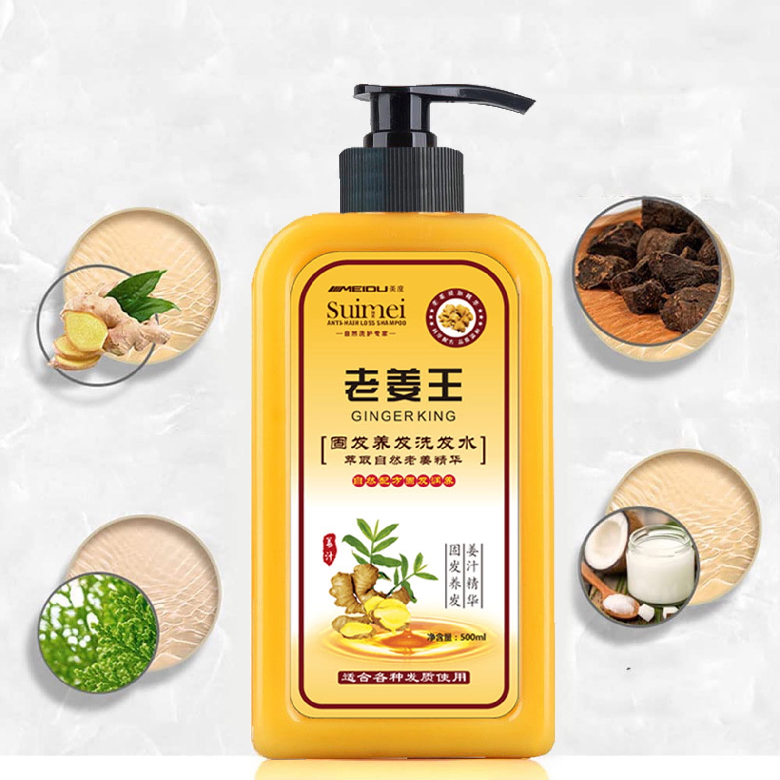 Ginaday Instant Ginger Hair Regrowth Shampoo, 500ml Ginger Hair Growth Shampoo, Hair Shampoo for