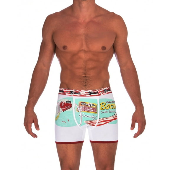 Ginch Gonch Men's I Love Bacon Boxer Briefs Large