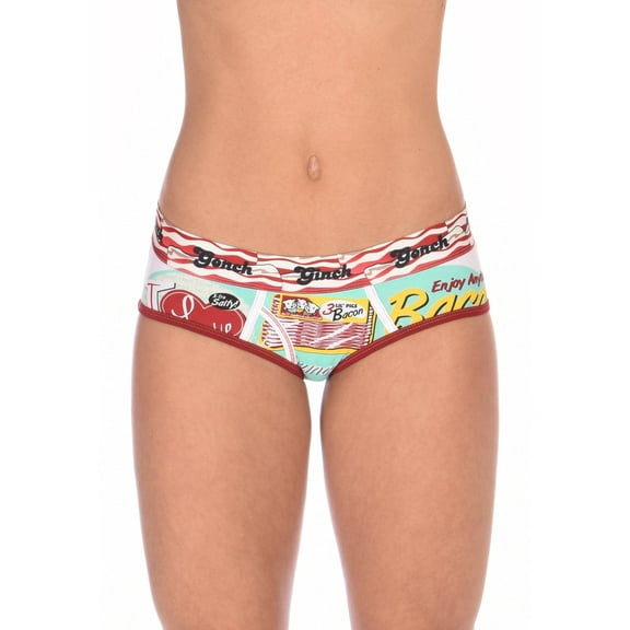 Ginch Gonch Women's I Love Bacon Boyfriend Briefs Large