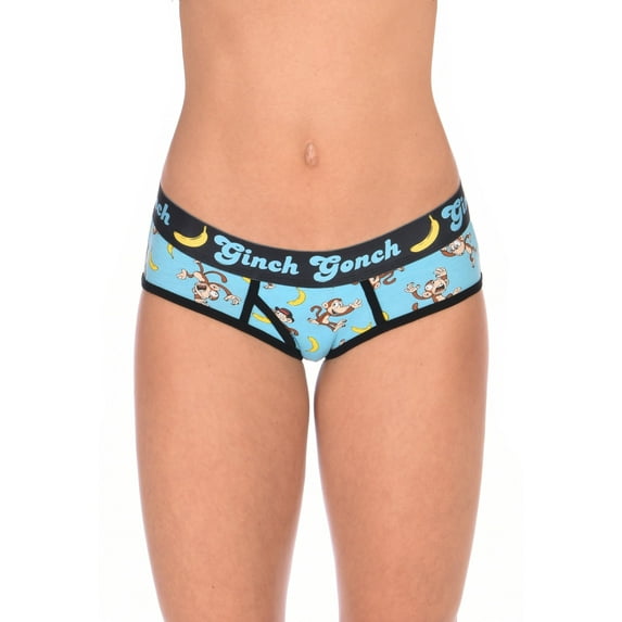 Ginch Gonch Women's Monkey Business Boyfriend Briefs X-Large