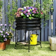 Round Raised Garden Bed with Wheels, Metal Planters for Outdoor Plants, Easy Assembly, Metal Planter Box for Vegetables, Fruits, Flowers