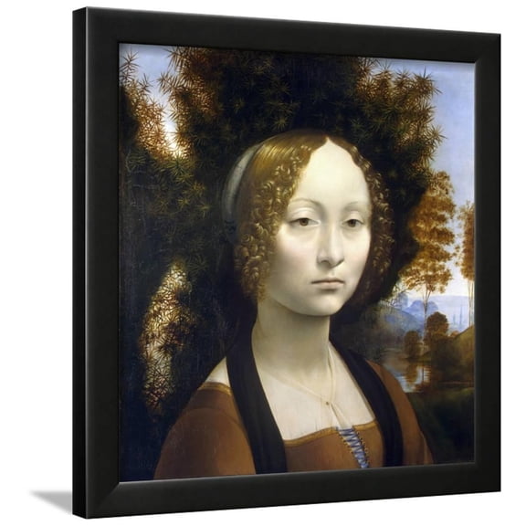 Ginevra De' Benci by Leonardo Da Vinci Framed Print Wall Art