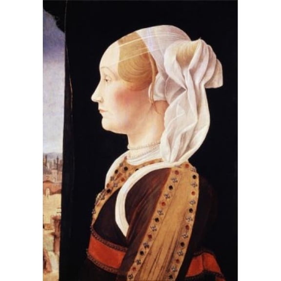 Ginevra Gentivoglio Ca 1480 Ercole de Roberti Ca1450-1496 Italian Tempera & Oil on Panel National Gallery of Art Washington DC Poster Print - 18 x 24 in.