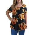 thumbnail image 1 of GingDin Women's Plus Size Casual Top Short Sleeve Crew Neck Lace Pleated Blouses m-4xl, 1 of 8