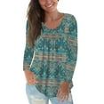 thumbnail image 1 of GingDin Women's Plus Size Floral Shirt Long Sleeve Round Neck Loose Tunic Top M-4XL, 1 of 4