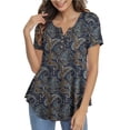 thumbnail image 1 of GingDin Women's Plus Size Tops Henley V Neck Button T Shirt Floral Casual Blouse m-4xl, 1 of 11