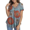 thumbnail image 1 of GingDin Women's Plus Size Tops Henley V Neck Button T Shirt Floral Casual Blousem-4xl, 1 of 11
