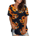 thumbnail image 1 of GingDin Womens Plus Size Summer Tops Short Sleeve V Neck Buttons Pleated Shirts M-4XL, 1 of 3
