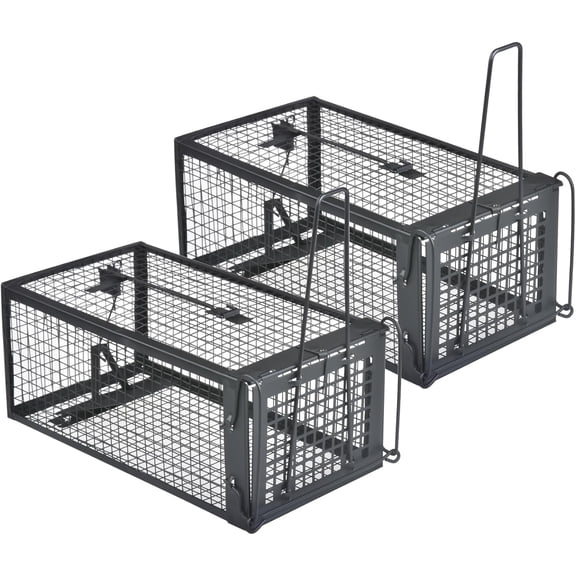 Gingbau 2-Pack Chipmunk Rat Traps Humane Live Mouse Trap Cages