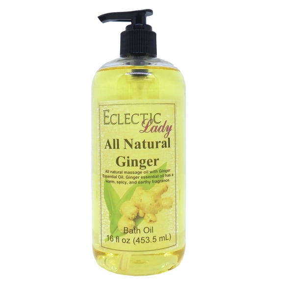 Ginger Bath Oil - Scented Body Oil - Relaxing & Moisturizing Bathing Oil - Fragrance Body Oil For Dry & Rough Sensitive Skin - 16 oz