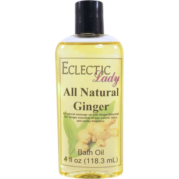 Ginger Bath Oil - Scented Body Oil - Relaxing & Moisturizing Bathing Oil - Fragrance Body Oil For Dry & Rough Sensitive Skin - 4 oz